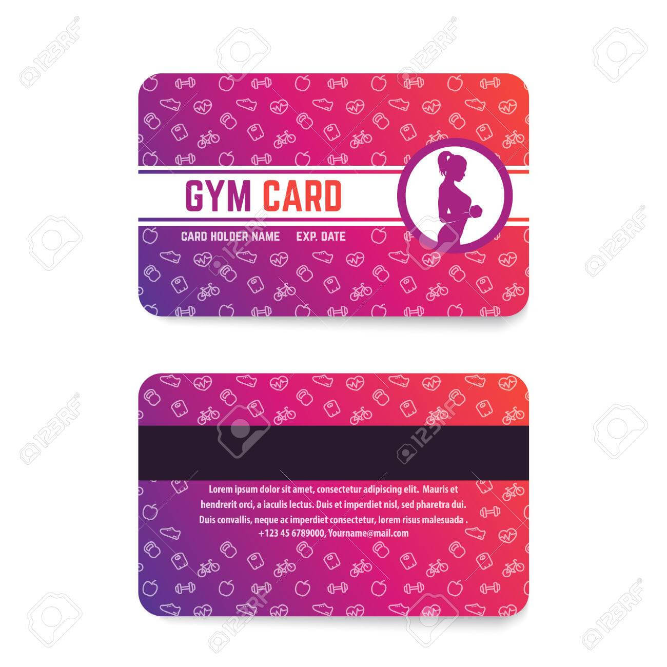 A Fitness Club Or Gym Card Template. With Regard To Gym Membership Card Template