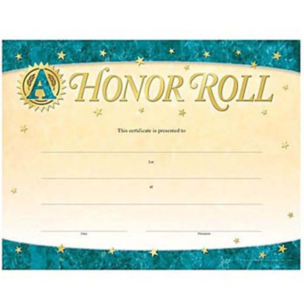 A Honor Roll Gold Foil Stamped Certificates – Pack Of 25 Pertaining To Honor Roll Certificate Template