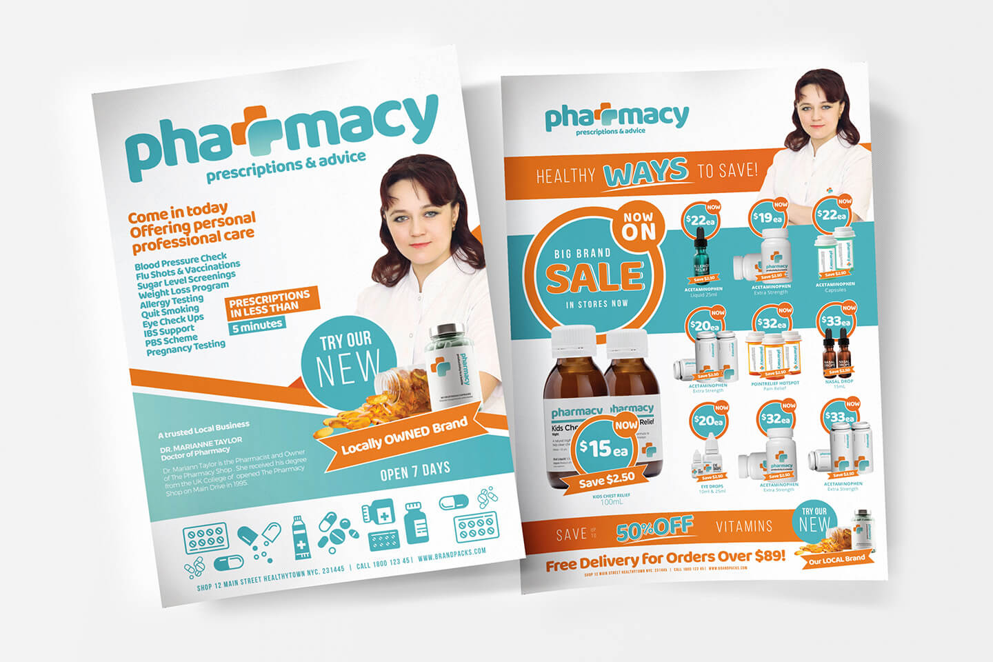 A4 Pharmacy Poster Template Psd Ai And Vector Brandpacks Inside