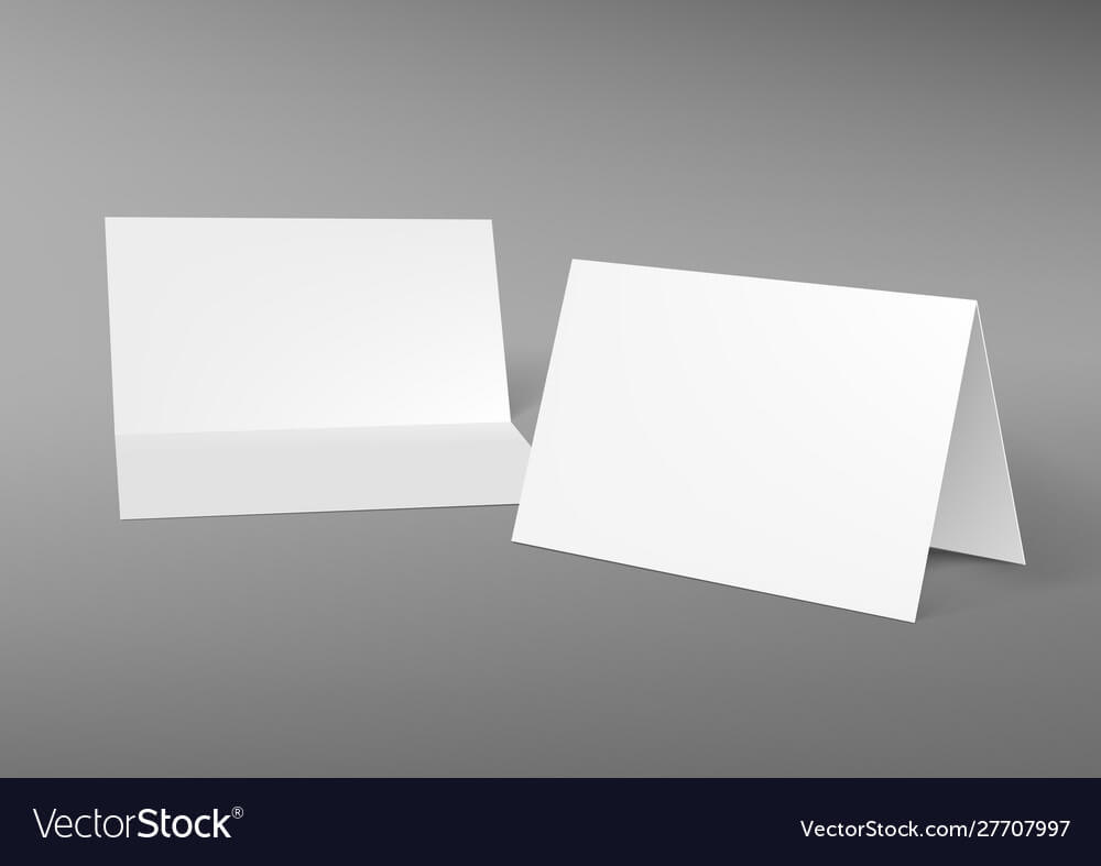 A5 Or A4 Half Fold Horizontal Blank White Brochure Intended For Half Fold Card Template