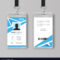 Abstract Blue Id Card Design Template Regarding Id Card Template Ai