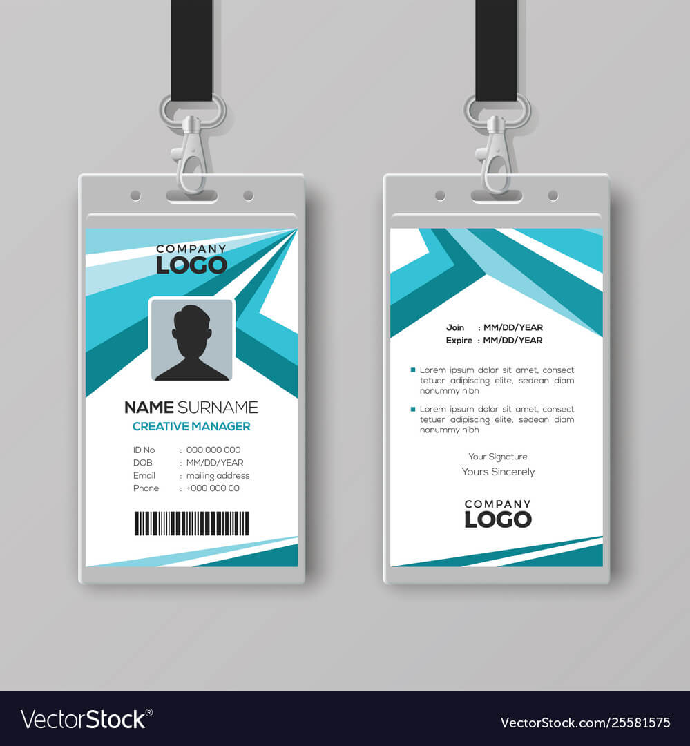 Abstract Corporate Id Card Design Template Within Company Id Card Design Template