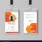 Abstract Orange Id Card Design Template Inside Media Id Card Templates