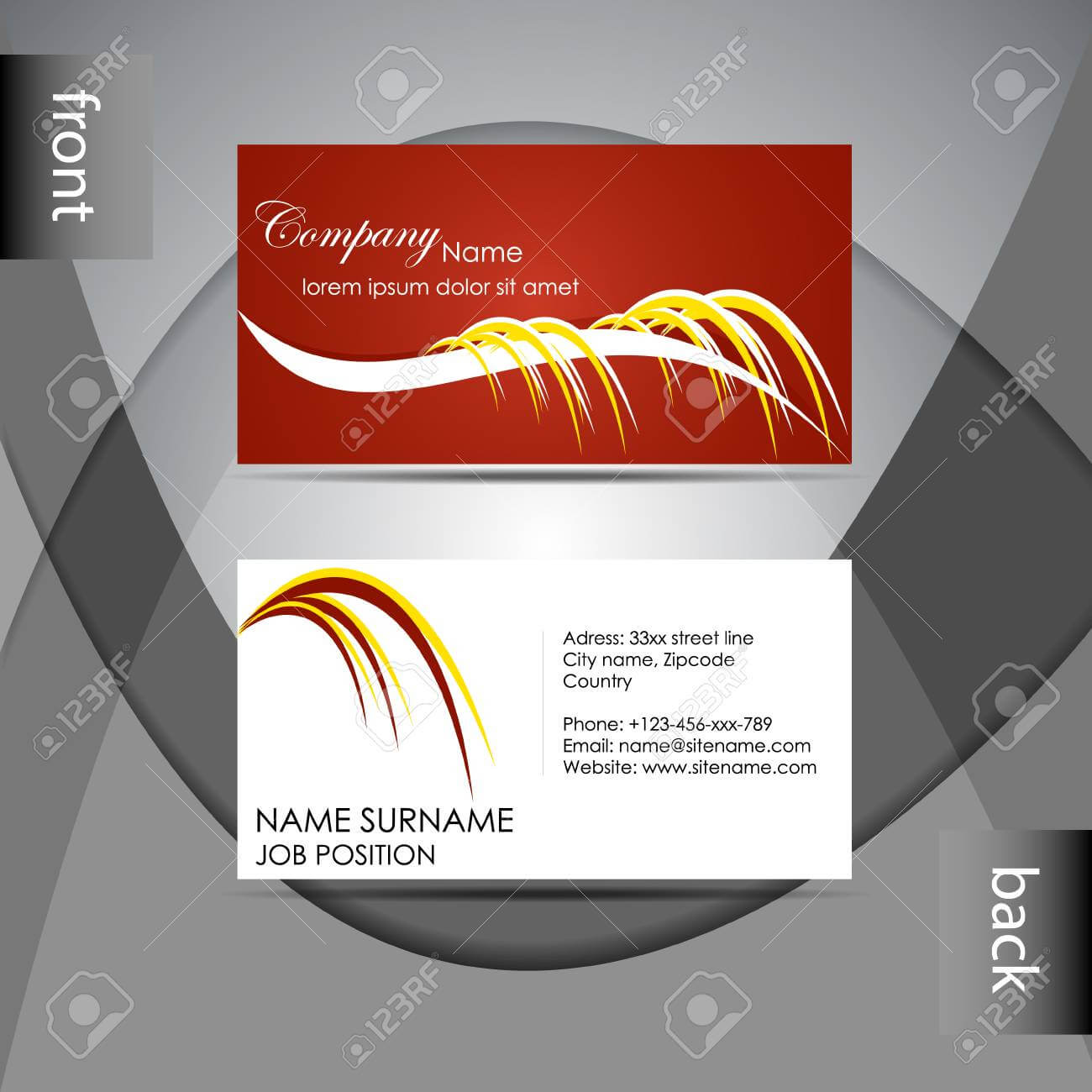 Abstract Professional Business Card Template Or Visiting Card.. In Professional Name Card Template