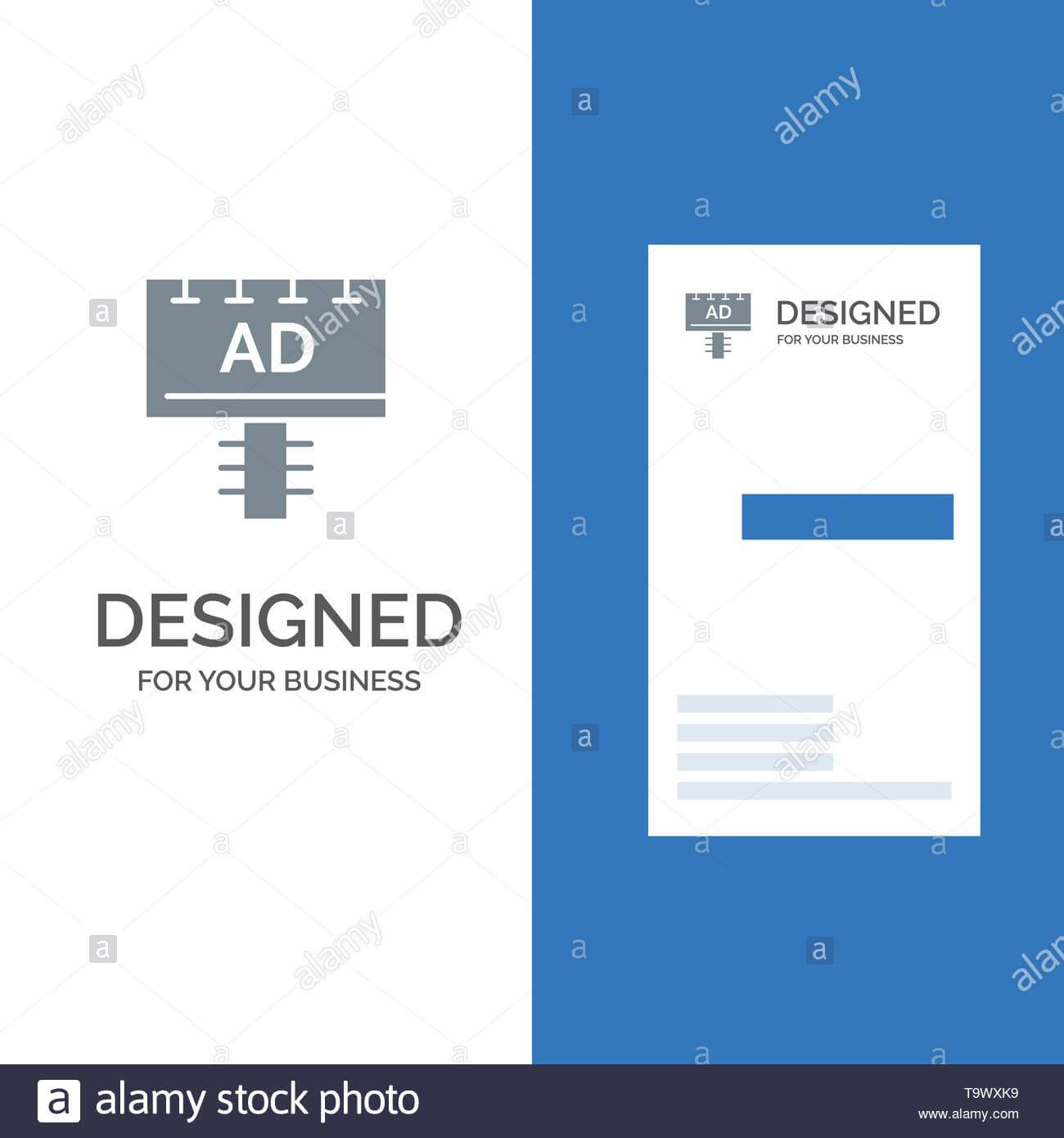 Ad, Board, Advertising, Signboard Grey Logo Design And Pertaining To Advertising Card Template
