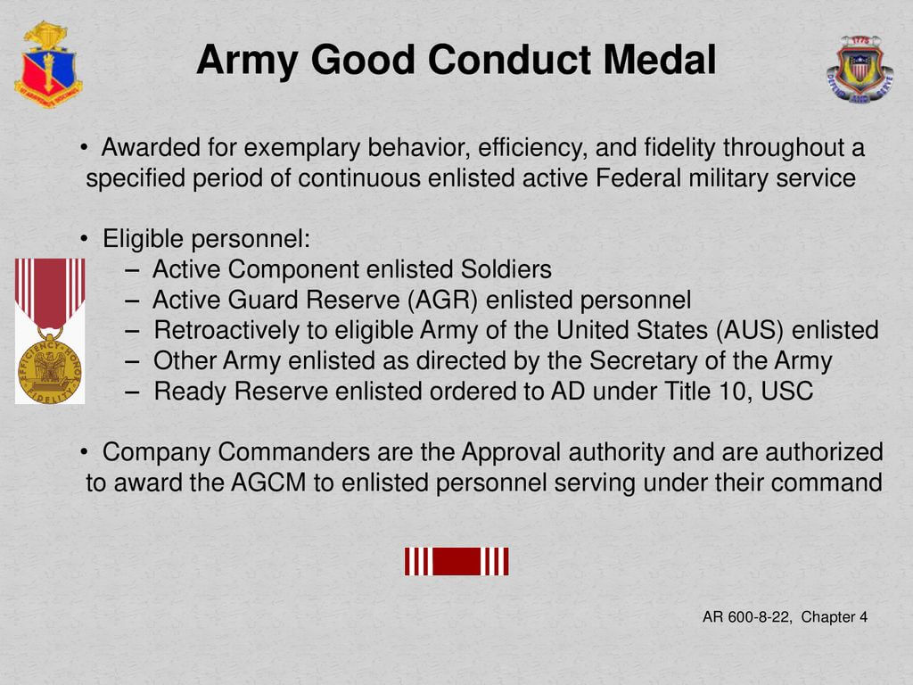 Adjutant General School Administer Awards And Decorations With Regard To Army Good Conduct Medal Certificate Template