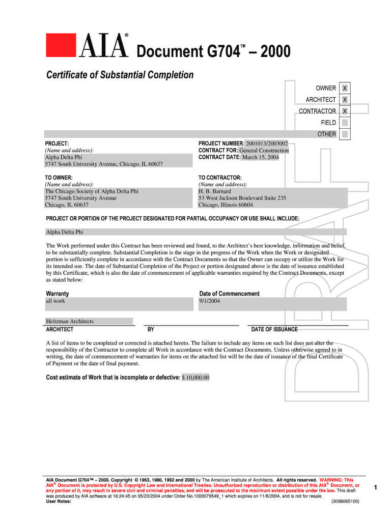 Aia Construction Contract Template Printable Templates