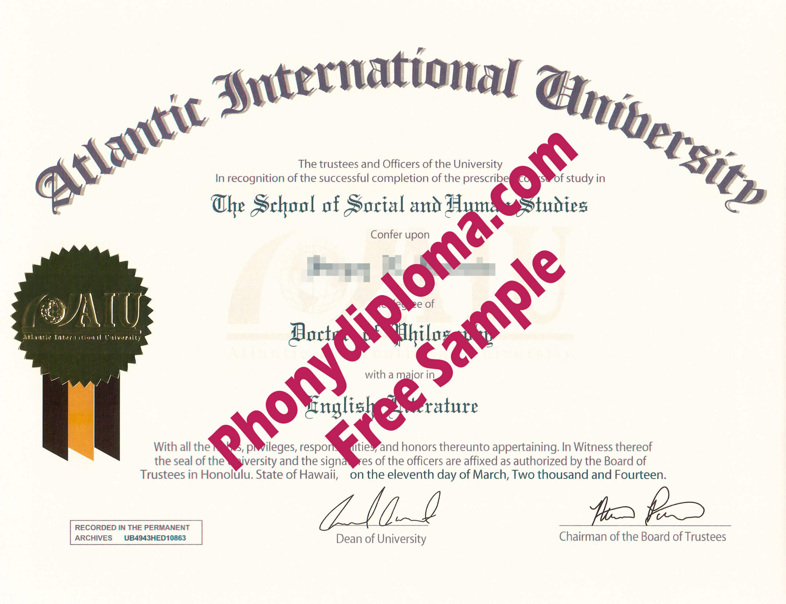 All Fake Diploma Samples In Usa – Phonydiploma Throughout College Graduation Certificate Template