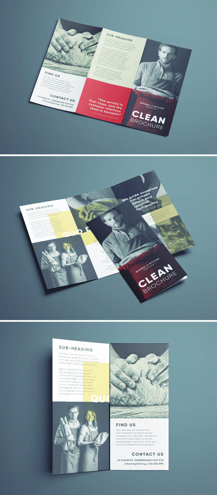 Amazing Clean Trifold Brochure Template | Free Download In Cleaning Brochure Templates Free