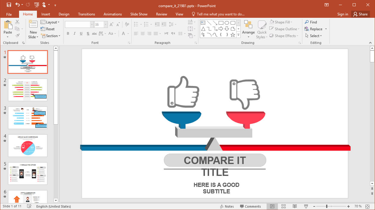 Animated Compare It Powerpoint Template Intended For What Is A Template In Powerpoint