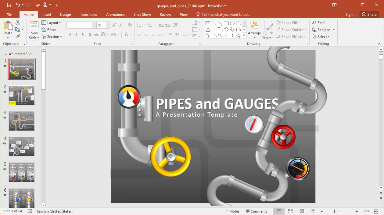 Animated Pipes Powerpoint Template Throughout Powerpoint Presentation Animation Templates