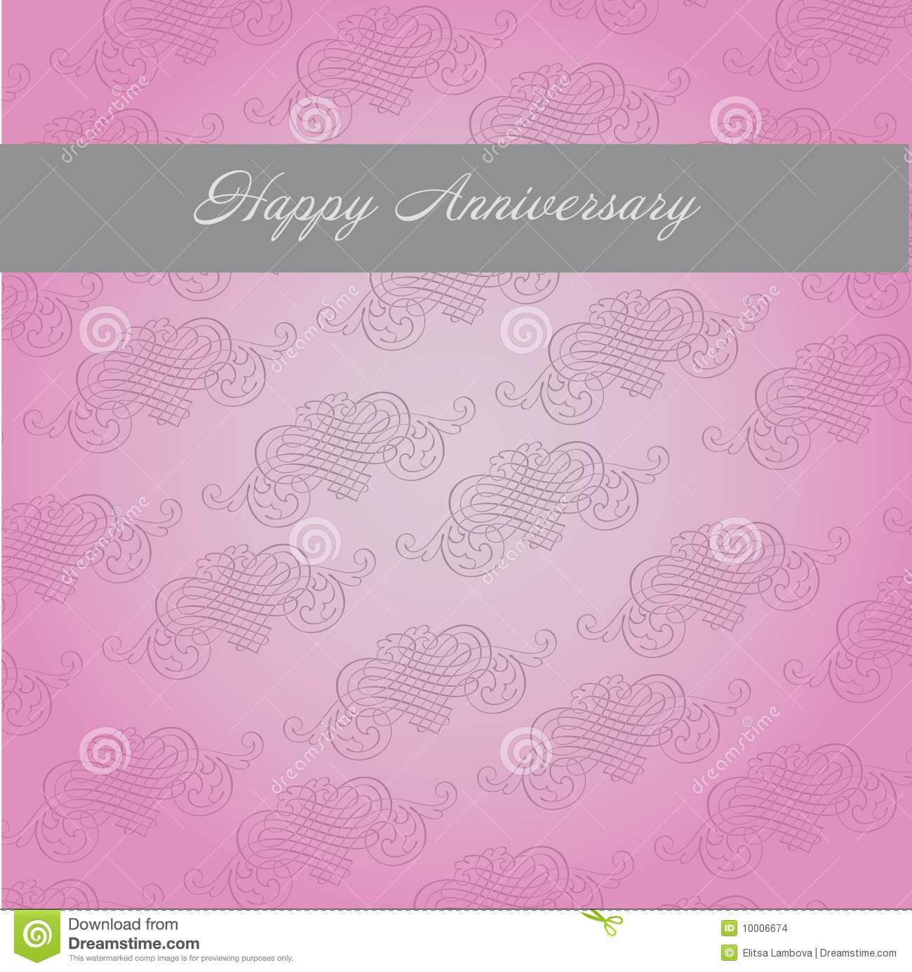 Anniversary Template Stock Vector. Illustration Of Greeting Inside Template For Anniversary Card