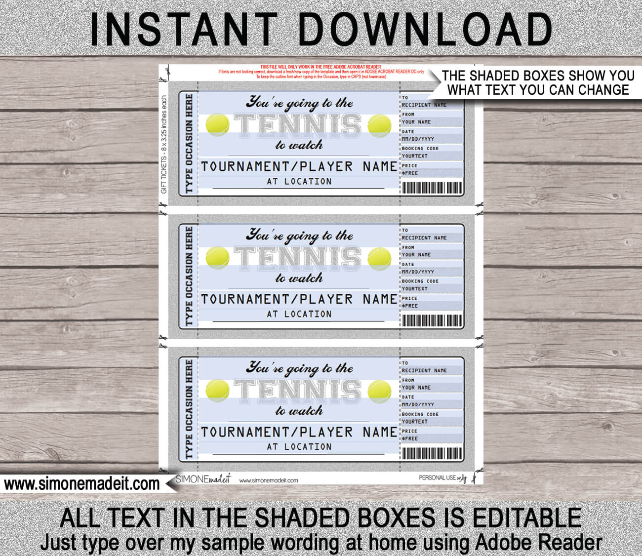 Any Occasion Tennis Gift Tickets Inside Tennis Gift Certificate Template