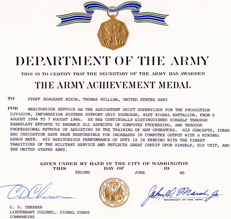 Army Certificate Of Appreciation Template