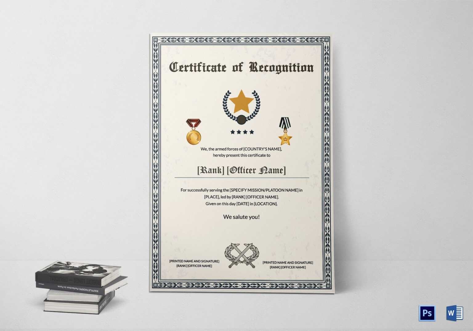 Army Certificate Of Completion Template