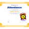 Attendance Clipart Participation Student, Attendance Regarding Perfect Attendance Certificate Free Template