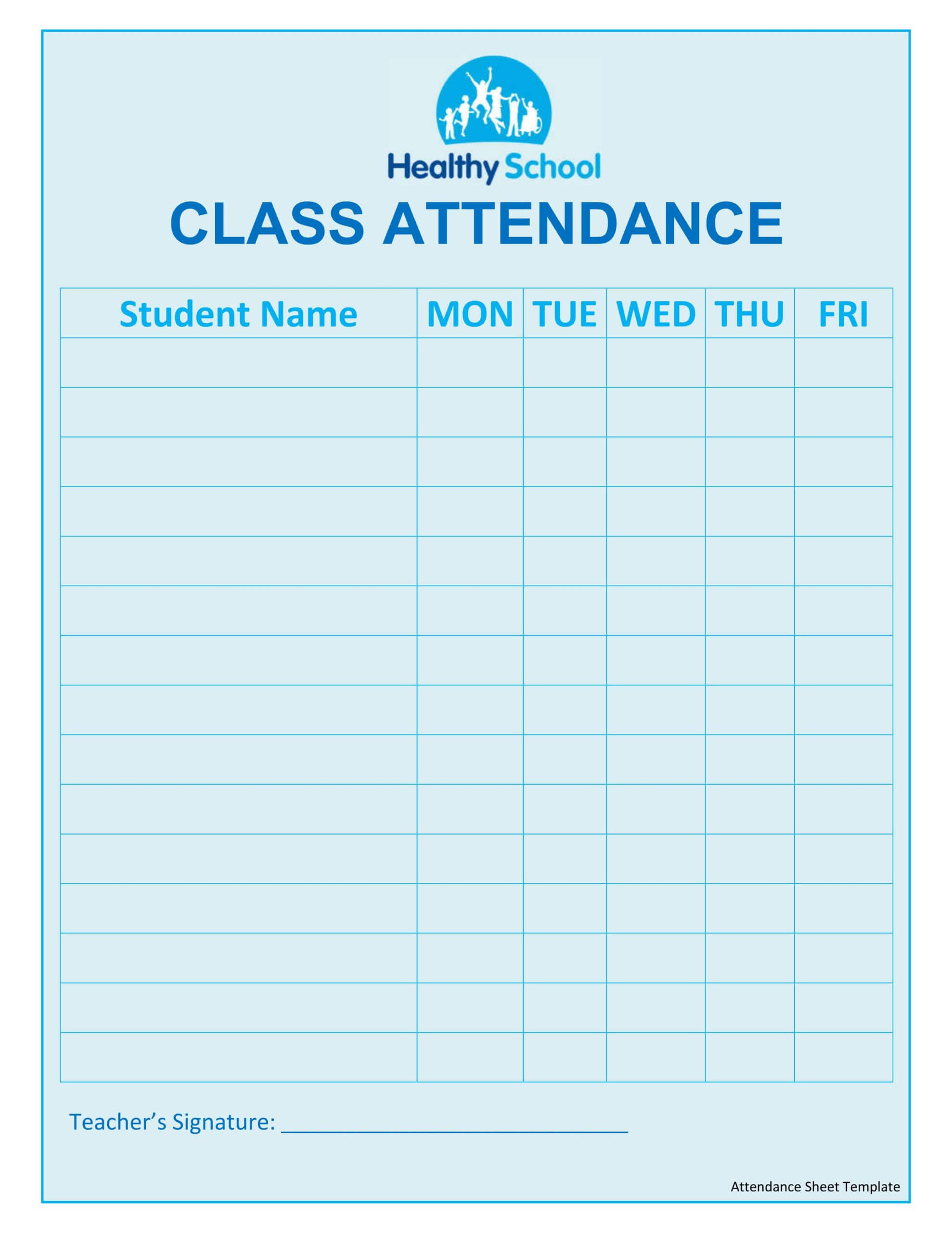 Attendance Sheet Template | Johannes Kr Throughout Student Information Card Template