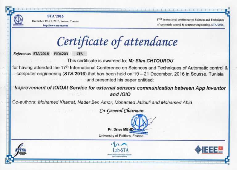 Certificate Of Attendance Conference Template