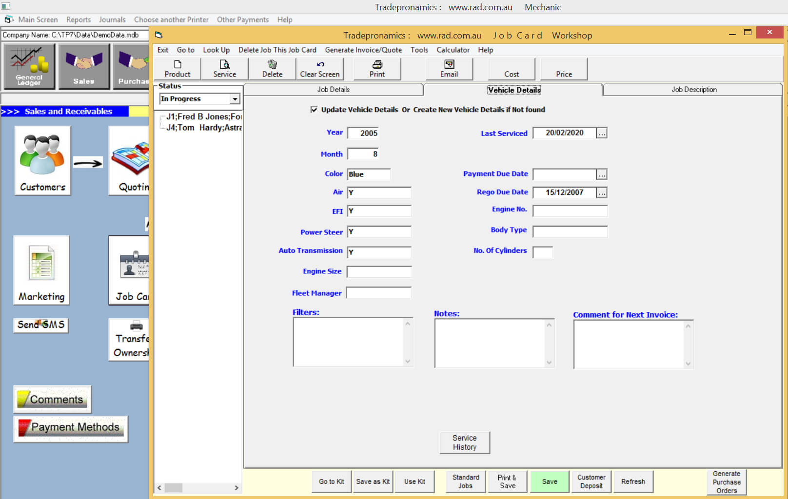 Auto Repair Invoice Software | Workshop Manager Software In Mechanics Job Card Template