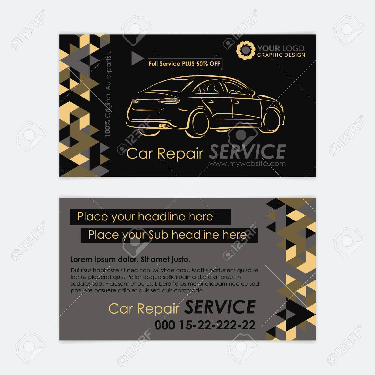 Automotive Service Business Card Template Car Diagnostics And