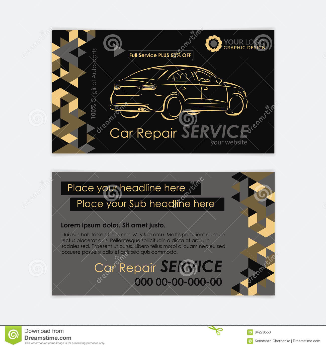 Automotive Service Business Card Template. Car Diagnostics In Transport Business Cards Templates Free