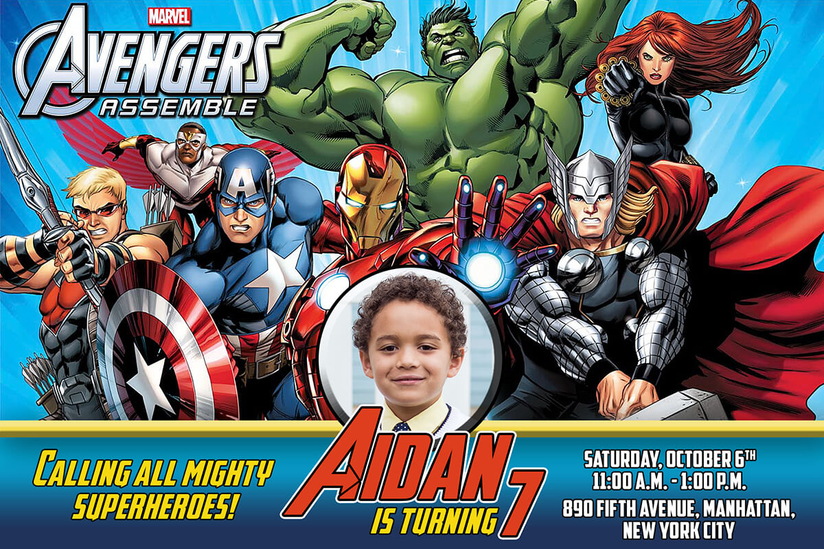 Avengers Birthday Invitation With Regard To Avengers Birthday Card Template