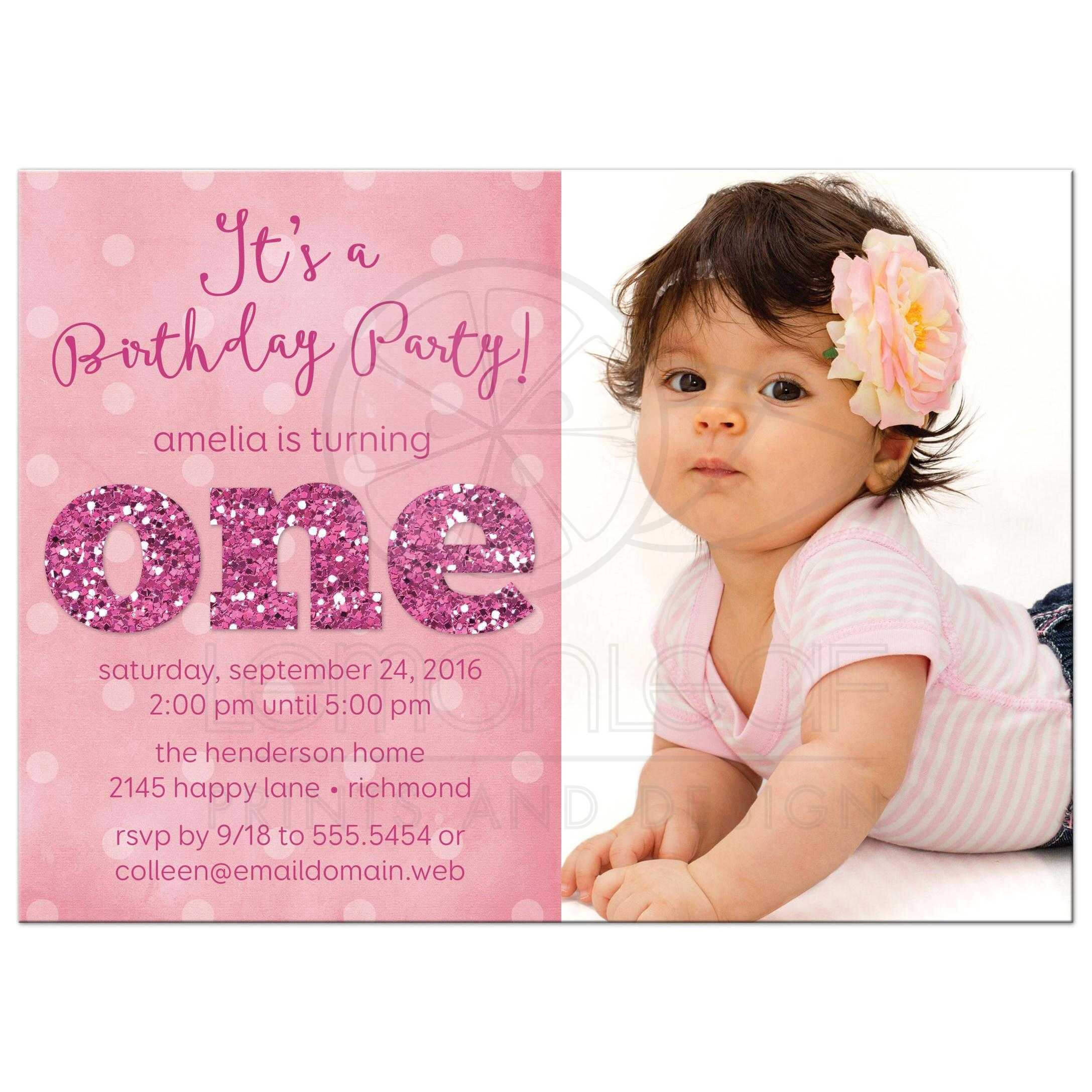 Baby Birthday Party Invitations – Calep.midnightpig.co With First Birthday Invitation Card Template