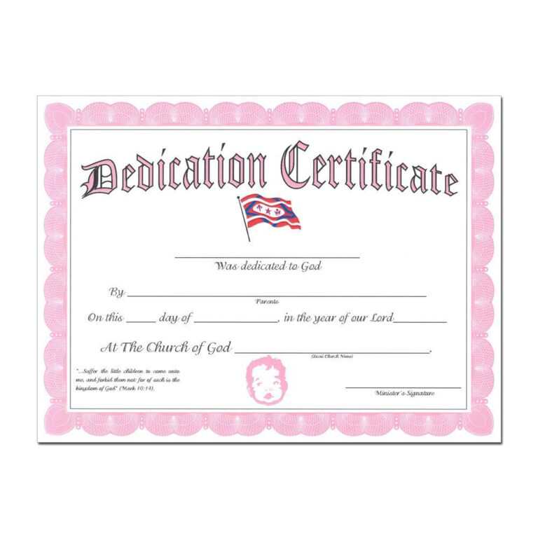 Child / Baby Dedication Certificate (Free Printable Template Within
