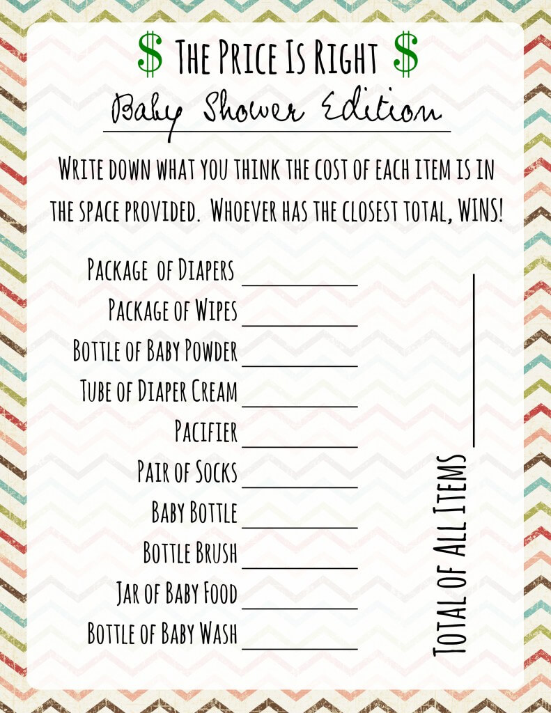 Baby Shower Games: Price Is Right — Frugal Fanatic Regarding Price Is Right Powerpoint Template
