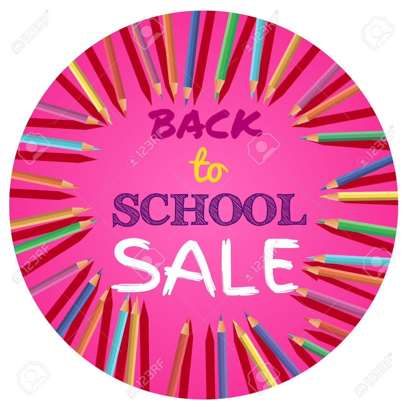 Back To School Sale. Background With Colorful Pencils With Header. Welcome.  Poster,banner ,brochure Template.vector Illustration. With Welcome Brochure Template