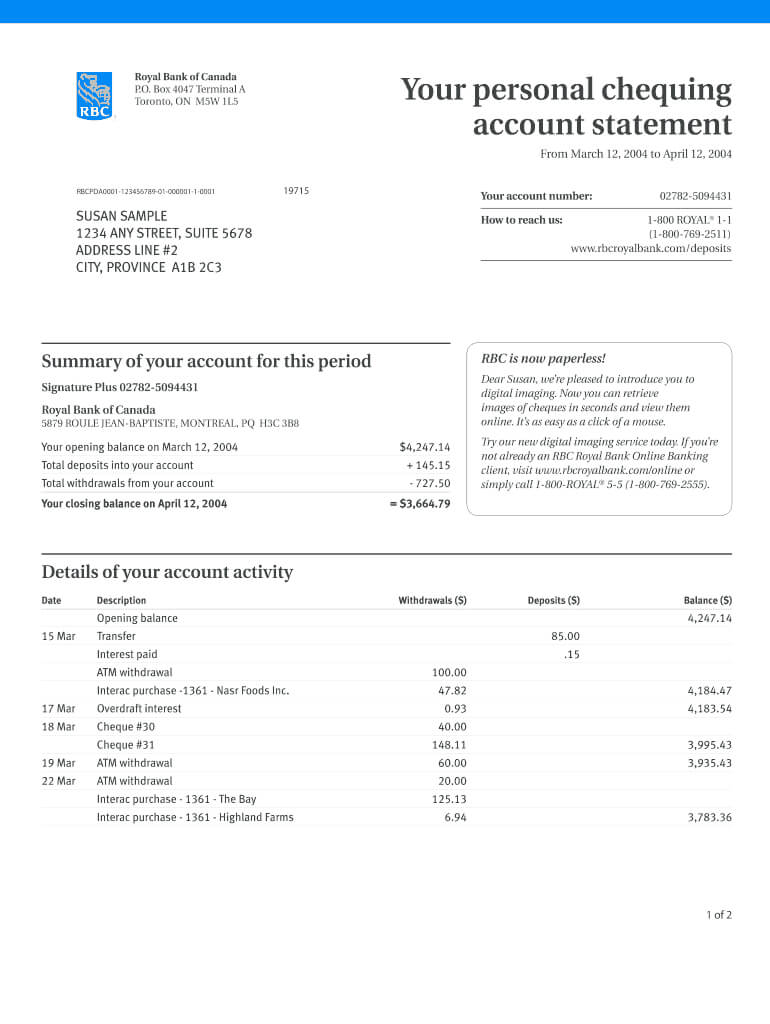 Bank Statement Generator – Fill Online, Printable, Fillable For Credit Card Statement Template Excel