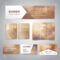 Banner, Flyers, Brochure, Business Cards, Gift Card Design Templates Set  With Geometric Triangular Beige Background. Corporate Identity Set, Throughout Advertising Cards Templates