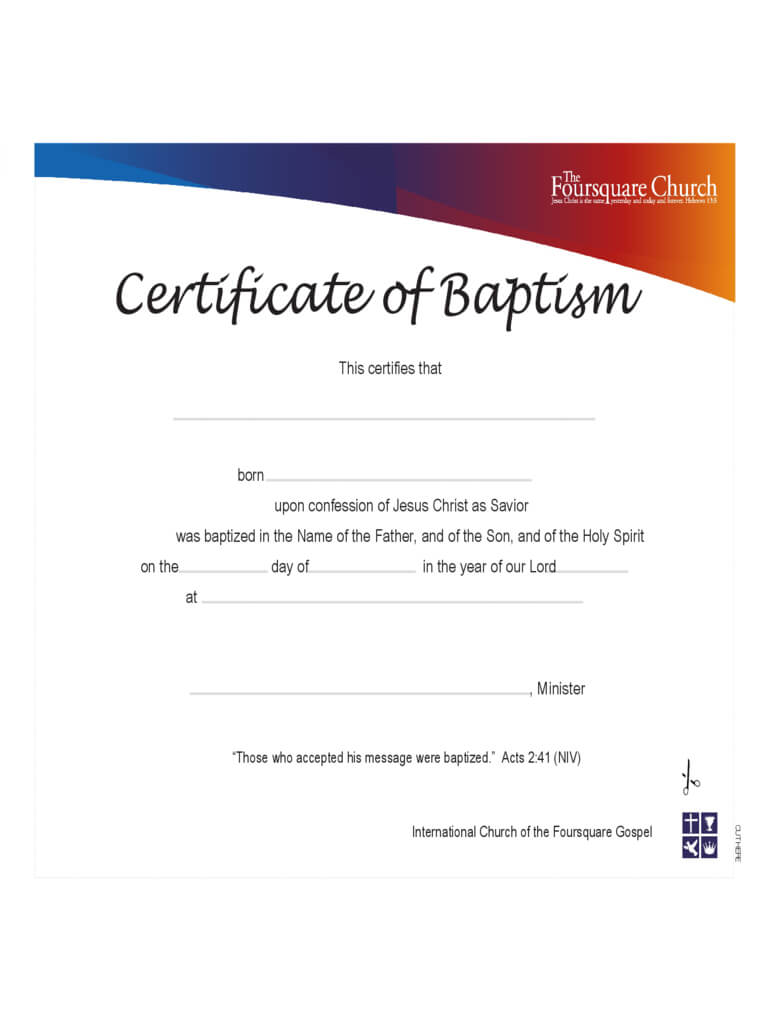 Baptism Certificate – 4 Free Templates In Pdf, Word, Excel In Baptism Certificate Template Word