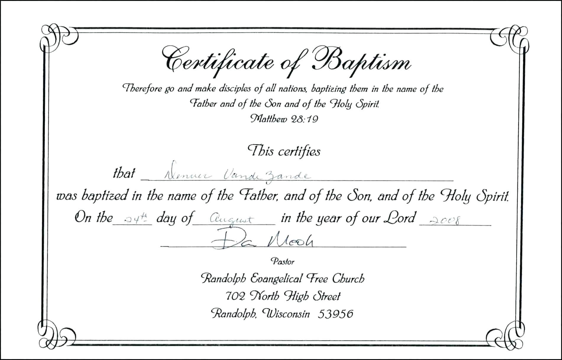 Baptism Certificate Template Word – Heartwork In Baby Christening Certificate Template