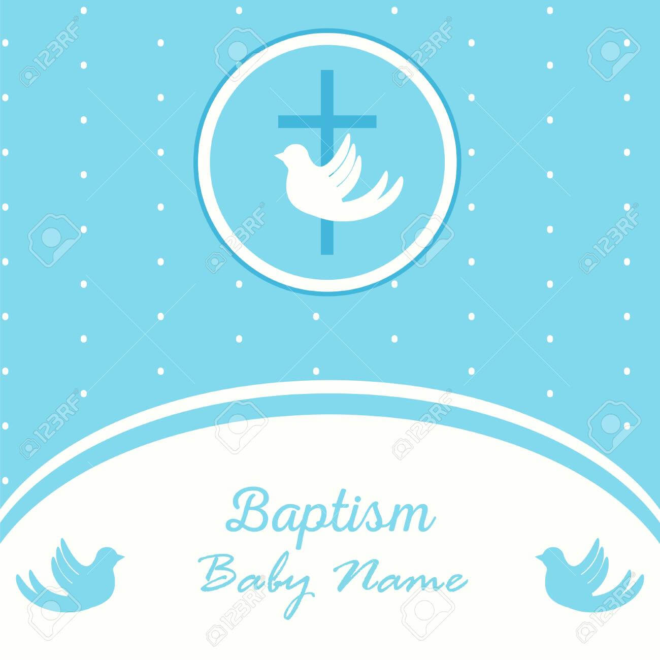 Baptism Invitation Card Template. Stock Vector Illustration For.. Regarding Baptism Invitation Card Template