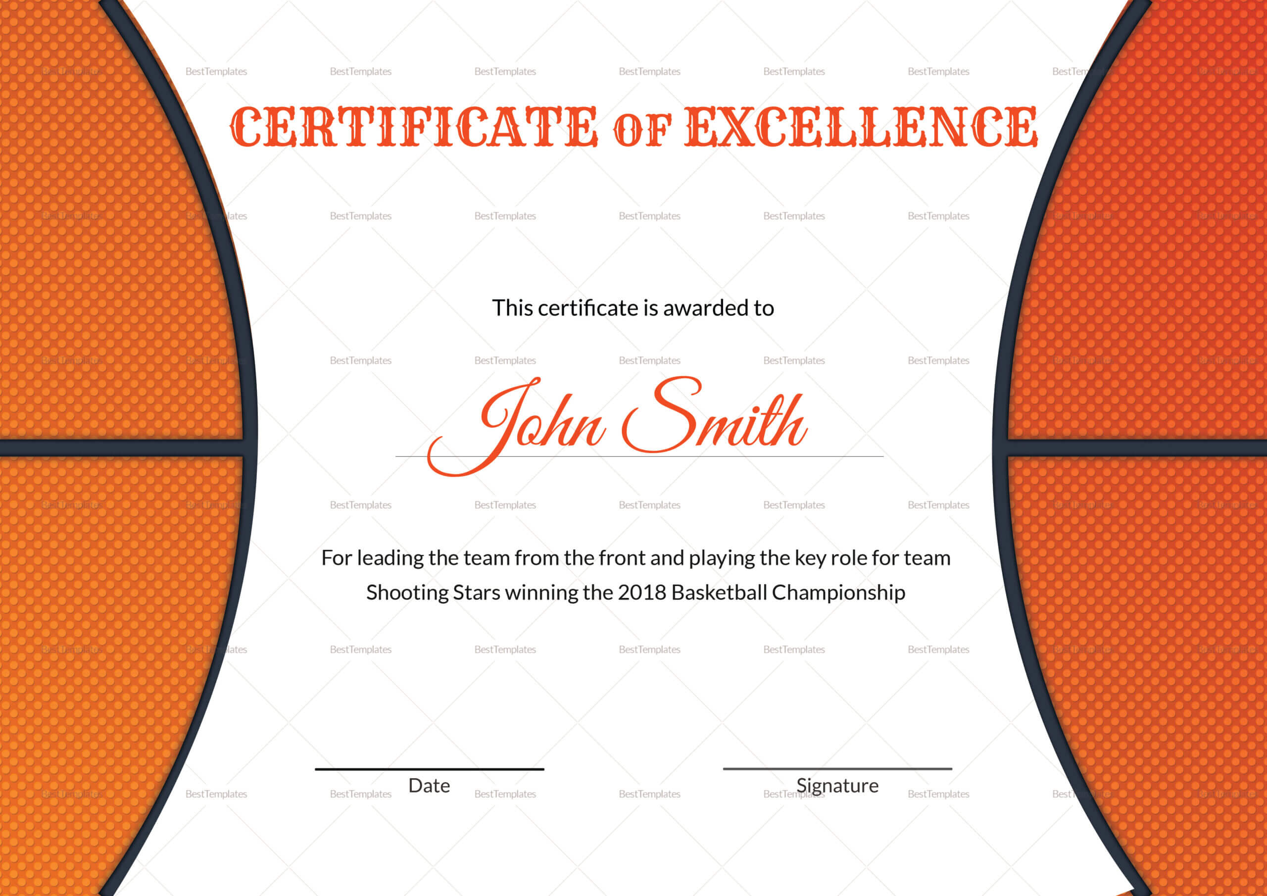 Basketball Award Certificate Templates Calep midnightpig co In Sports Award Certificate