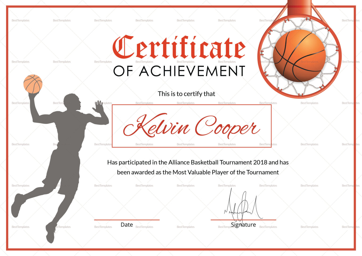 Basketball Awards Certificates Calep midnightpig co Regarding