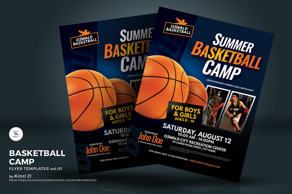 Basketball Camp Flyer Corporate Identity Template Intended For Basketball Camp Brochure Template