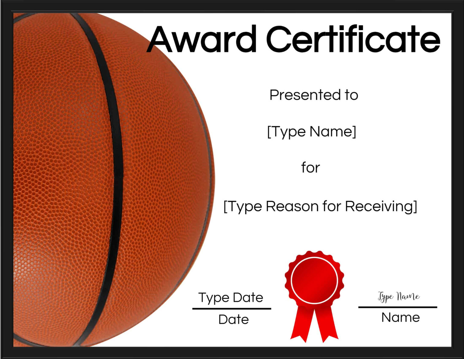 Basketball Certificates In Sports Award Certificate Template Word