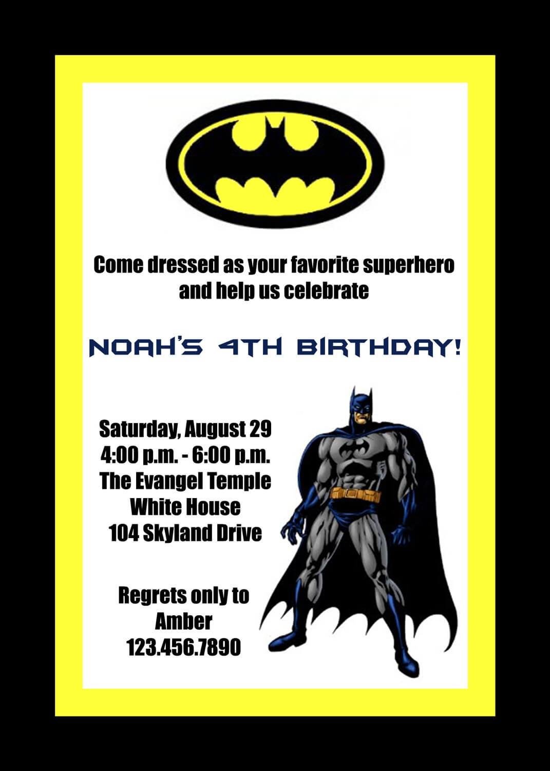 Batman Birthday Invitations Templates Ideas : Batman And Pertaining To Batman Birthday Card Template