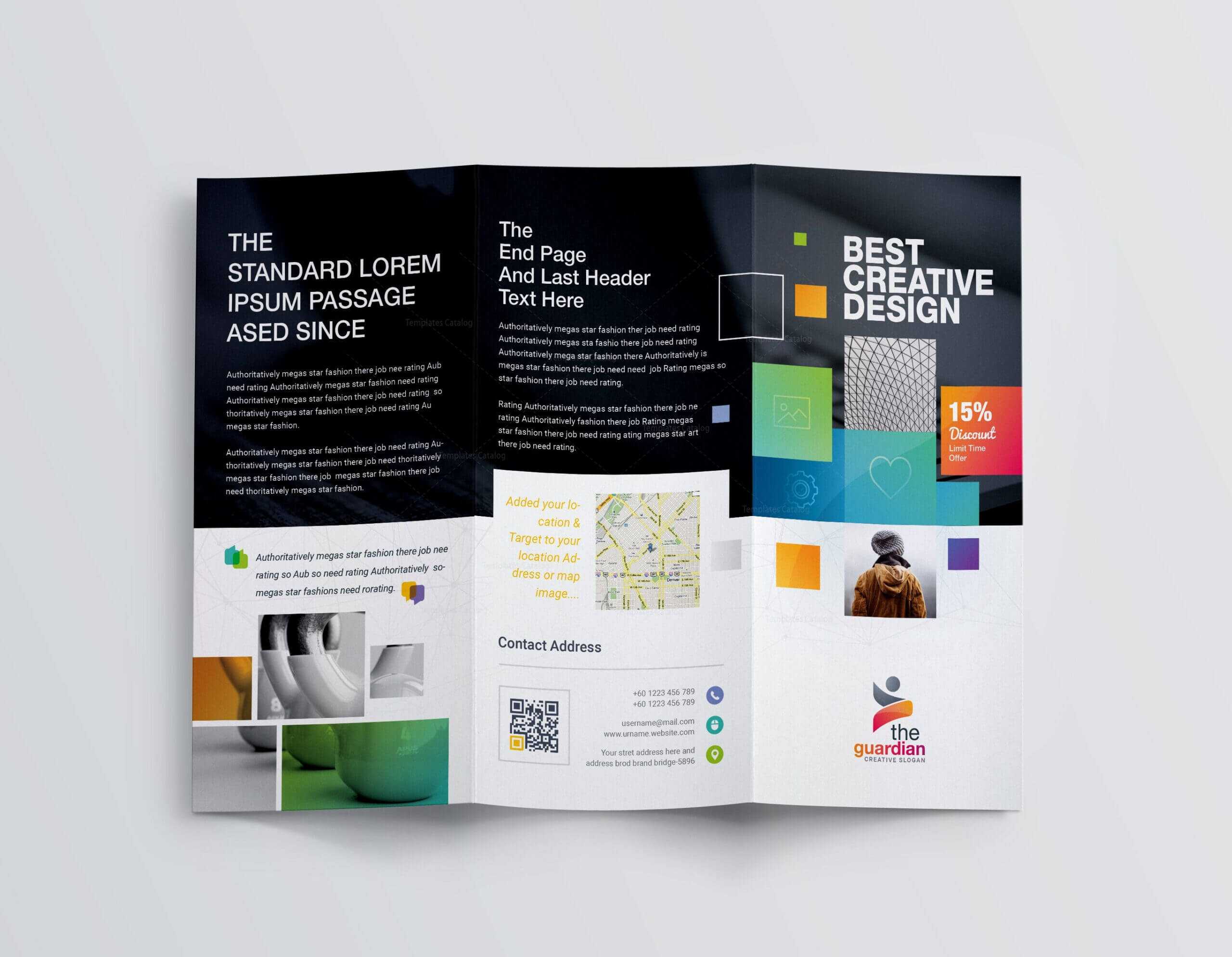 Best Creative Corporate Tri Fold Brochure Template 001211 With Regard To 3 Fold Brochure 