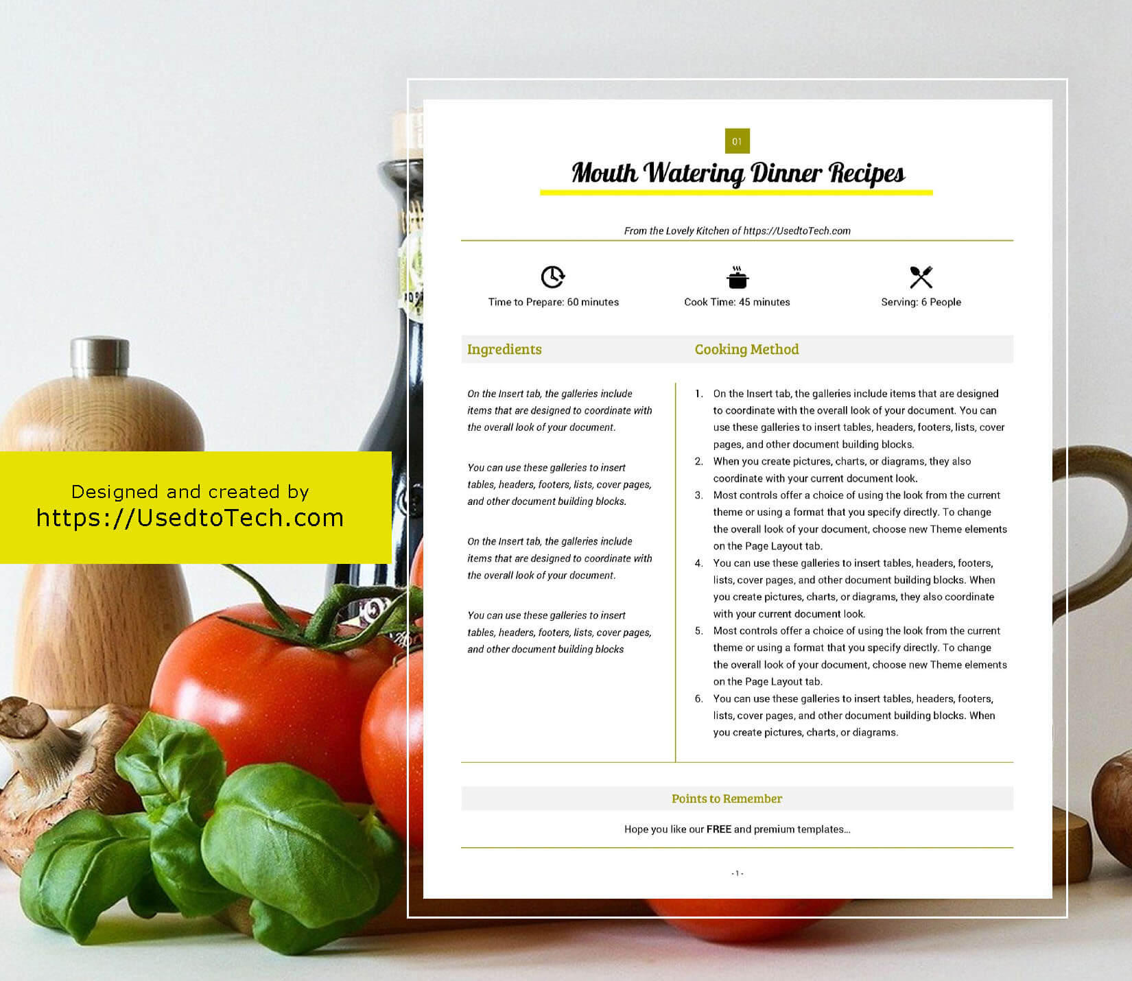 Best Looking Full Page Recipe Card In Microsoft Word – Used For Free Recipe Card Templates For Microsoft Word