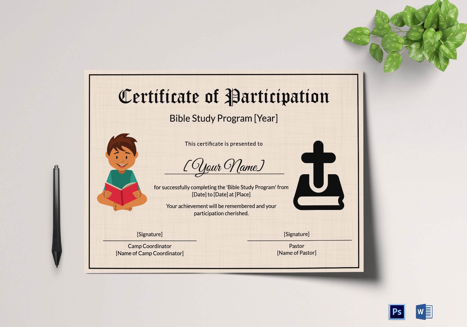 Bible Prophecy Program Certificate For Kids Template Pertaining To Christian Certificate Template