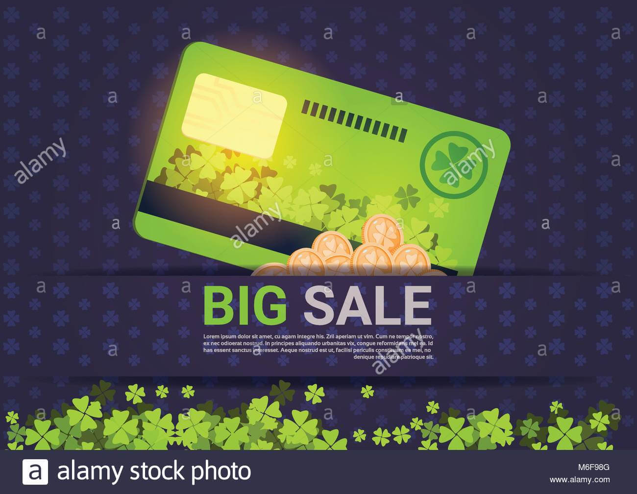 Big Sale For St. Patrick Day Holiday Poster Template Credit Regarding Credit Card Templates For Sale