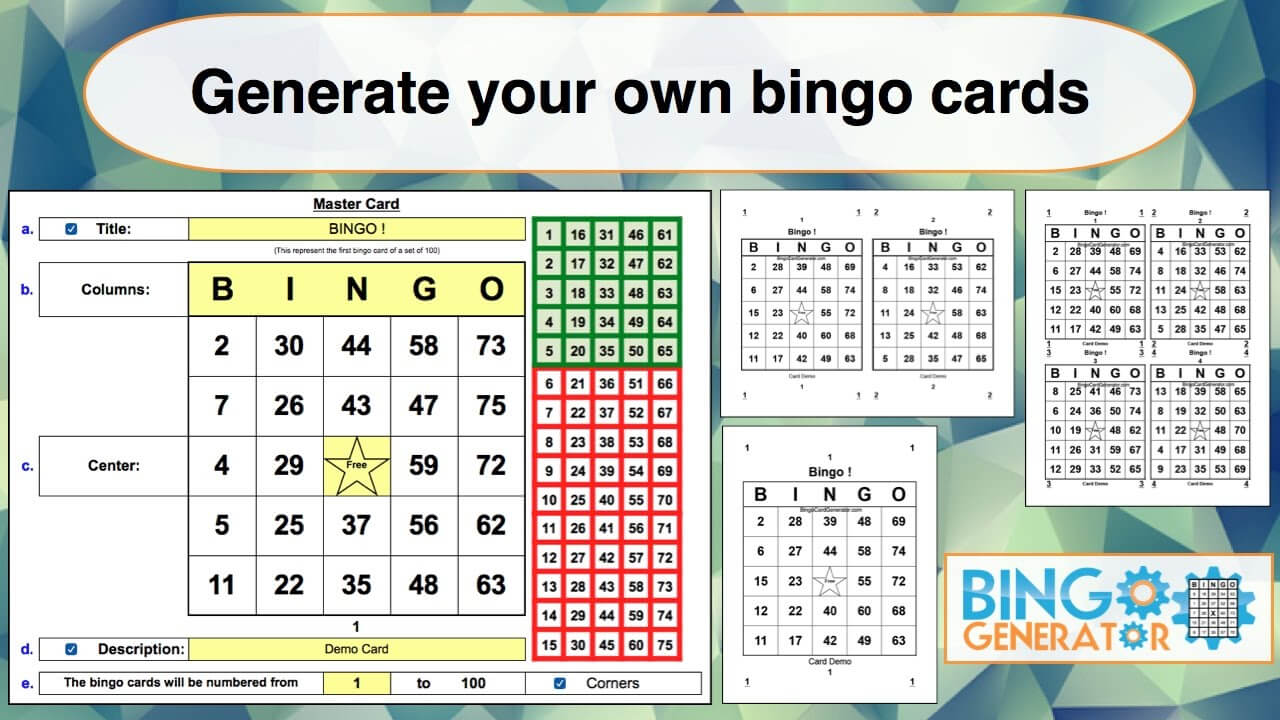 Bingo Card Generator Excel Tutorial For Bingo Card Template Word