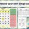 Bingo Card Generator Excel Tutorial In Blank Bingo Card Template Microsoft Word