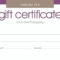 Birthday Gift Certificate Template Free Printable For Present Certificate Templates