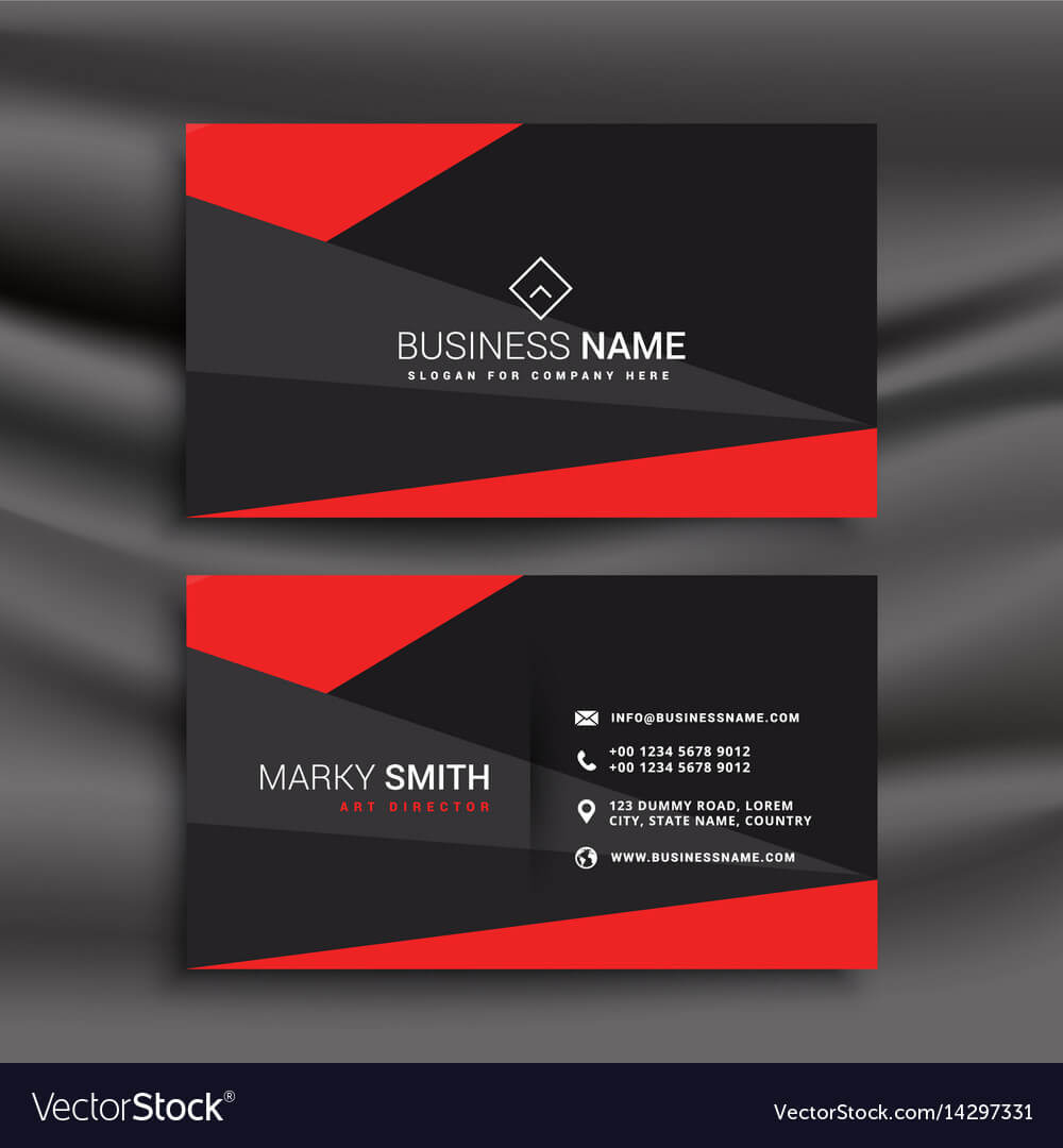 Black And Red Business Card Template With With Regard To Buisness Card Template