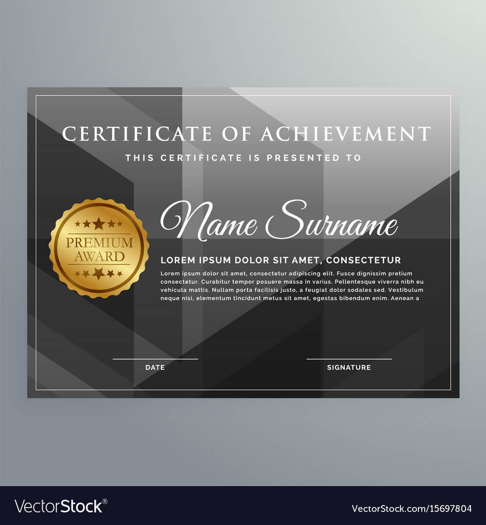 Black Award Certificate Design Template Intended For Award Certificate Design Template