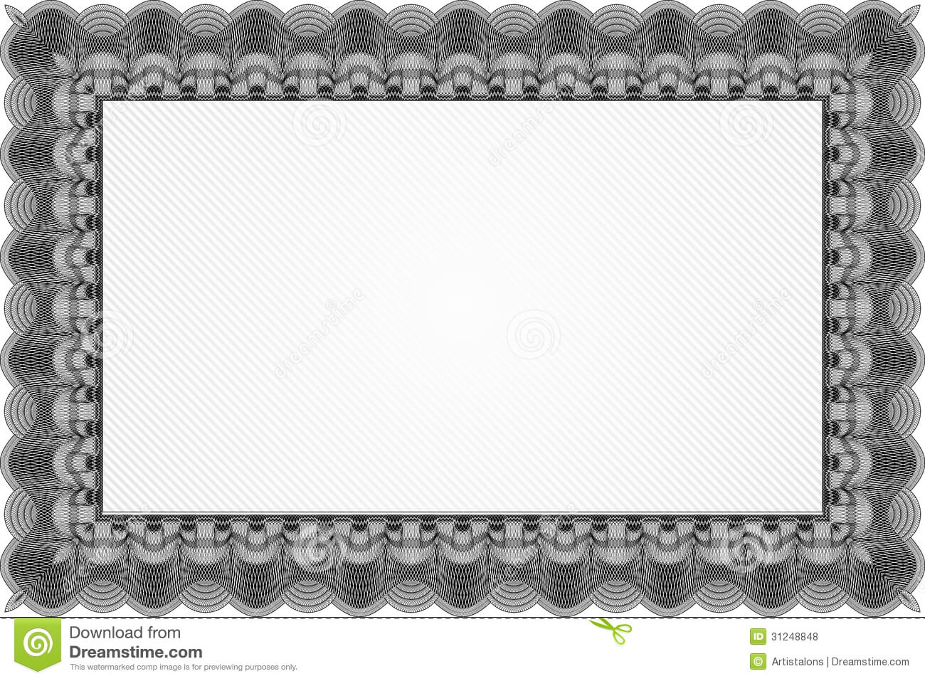 Black Certificate Template Stock Vector. Illustration Of In Free Printable Certificate Border Templates